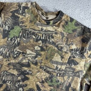 VINTAGE Jerzees Camo Shirt Mens Large‎ Pocket Tee Long Sleeve Outdoors Hunting